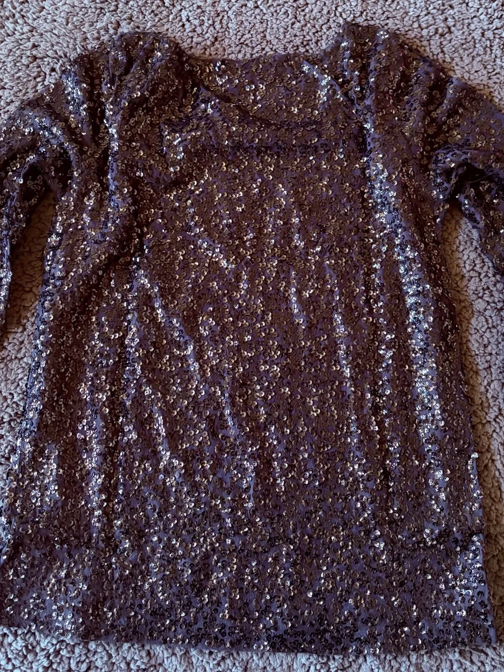 J. Crew, women’s navy sequin 3/4 sleeve top, S, Excellent Condition
